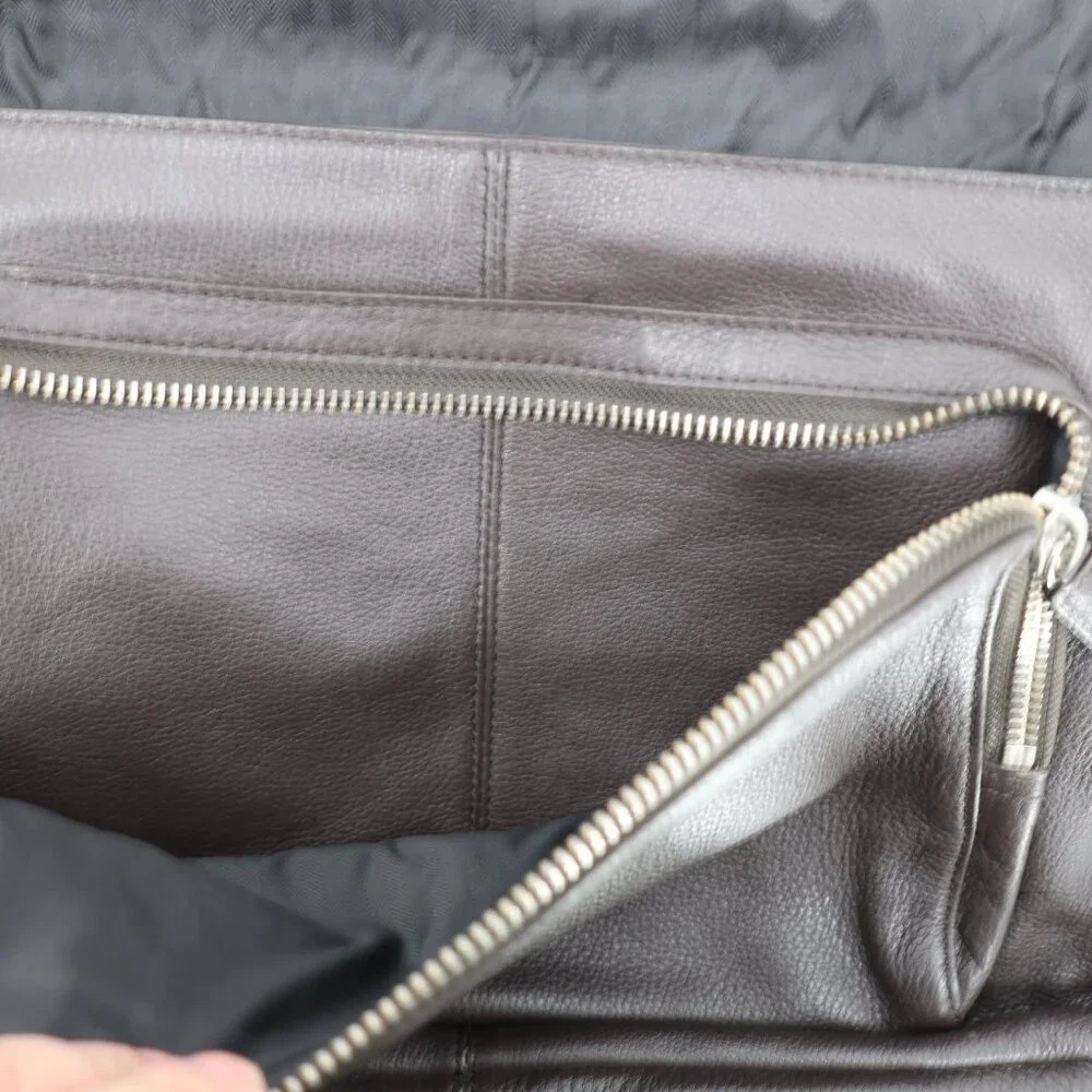 Banana Republic Messenger Bag Mens One Size Greyson Cow Leather Brown strap